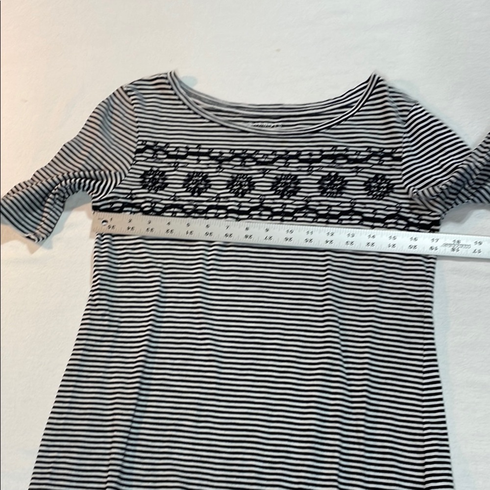 Talbots Black and White Striped Short Sleeve Tee - Picture 10 of 11